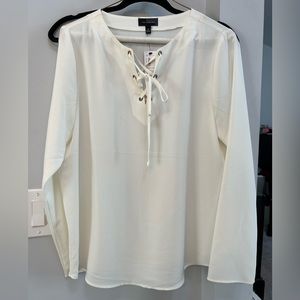 NWT The Limited cream tie blouse